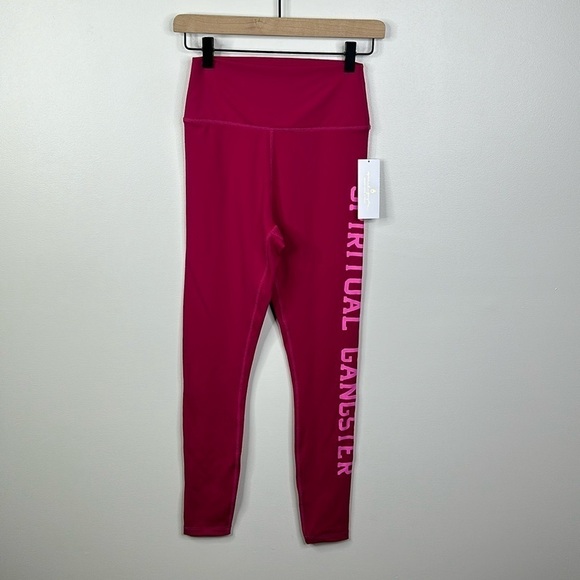 Spiritual Gangster Varsity Essential High-Waist Legging Deep Red Women's Small - Picture 1 of 6